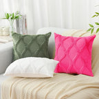 decorUhome Spring Euro Sham Throw Pillow Covers 26x26 Inch Set of 2, Soft Plush Faux Fur Wool Olive Green Accent Couch Pillow Covers for Modern Farmhouse Bed Sofa Living Room