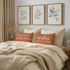Rust Orange Fall Pillow Covers 12x20 Inch Set of 2 – Give It to God and Go to Sleep/Relax God’s Got This – Christian Throw Pillow Cover for Couch or Entryway