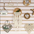 SHCMSADO Macrame Willow Storage For Living Room Bedroom Dorm Background, Boho Wicker Hanging Wall Decor Mini Chic Organizer for Nursery key Aromatherapy and Small daily necessities