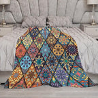 Vintage Bohemian Throw Blanket Colorful Mandala Indian Pattern Blanket for Sofa Bed Couch Chair Or Dorm 60"x80"