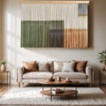 laddawan Extra Large Macrame Wall Hanging Dip-Dyed Tapestry Modern Wooden Home Wall Art for Living room Boho Handmade Wall Decor for Bedroom (Green1)
