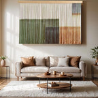 laddawan Extra Large Macrame Wall Hanging Dip-Dyed Tapestry Modern Wooden Home Wall Art for Living room Boho Handmade Wall Decor for Bedroom (Green1)