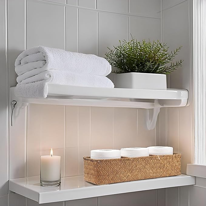 Seagrass Storage Basket for Bathroom, Toilet Basket Tank Topper, Wicker Bathroom Basket, Woven Storage Basket (16.5" x 5.5" x 3.5")
