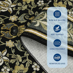 GarveeHome Runner Rugs 2x6 Kitchen Runner Rug Non Slip Washable Runners for Hallways, Boho Vintage Rugs with Rubber Backing Low-Pile Indoor Long Carpet for Entryway Bedroom Green Black