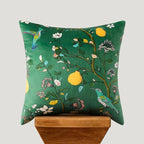 MUSSEL Dark Green Floral Pillow Covers 18x18 Set of 2, Velvet Wild Flower Plant Throw Pillows Case, Square Farmhouse Decor Cushion Covers for Home Sofa Bed Couch