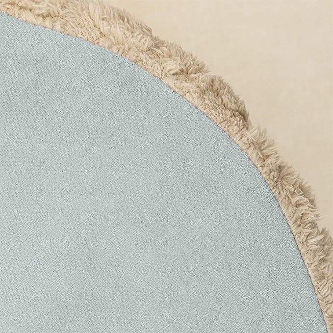 Ottoman Foot Rest Stuffed Round Boho Floor Poof Seating Armchair Ottoman Foot Stool Floor Cushion Bean Bag Pouf 18x18x14 Inch Hazel