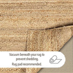 Chardin Home Hand Woven Natural Jute Braided Rug – 6 Ft Round Scalloped Rug | Rustic Boho Farmhouse Reversible Rug for Entryway, Front Door, Kitchen, Nursery, Dining Room, or Patio | Natural Fiber Rug