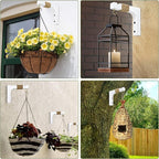 2 Pack Plant Hanger Hooks for Indoor Hanging Plants, Farmhouse Wooden Hanging Basket Wall Hooks for Outdoor Flower Pots Lanterns Wind Chime Lights Garden Decoration