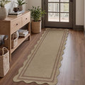 Modern Easy Jute Rug, 2x6 Kitchen Runner Washable Rug Runners for Hallways Farmhouse Carpet, Non Slip Indoor Outdoor Runner Brown Door Mat for Porch Laundry Entryway