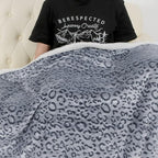 MACEVIA Sherpa Fleece Throw Blanket for Couch Fuzzy 3D Cheetah Blanket Thick Warm Reversible Cozy Comfy Super Soft Leopard Blanket for Bed Sofa 490GSM - Navy Leopard,50x60In