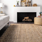 Nuloom Daniela Natural, 9'6" x 13'6", Handmade, Jute, Tassel, Soft and Textured, High Traffic, Stain Resistant, Easy Clean, Durable Area Rug for Bedroom, Living Room, Dining Space, Foyer, Entryway