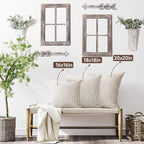 YCOLL Farmhouse Pillow Covers 20x20, Modern Accent Square Throw Pillow Covers Set of 2, Gray and Beige Striped Patchwork Linen Decorative Pillows Cushion Covers for Couch Chair Bedroom Home Decor