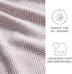 BOURINA Herringbone Throw Blanket,Soft Lightweight Cozy Throw for Bed Couch Decorative Blanket, Purple 50" x 60"