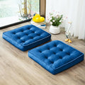 Floor Pillow Set of 2, Memory Foam Meditation Cushion, Floor Cushions for Adults Sitting, Large Square Seat Cushions for Yoga, Couch, Sofa, Kids, Living Room, 20x20 Inch (Navy Blue)