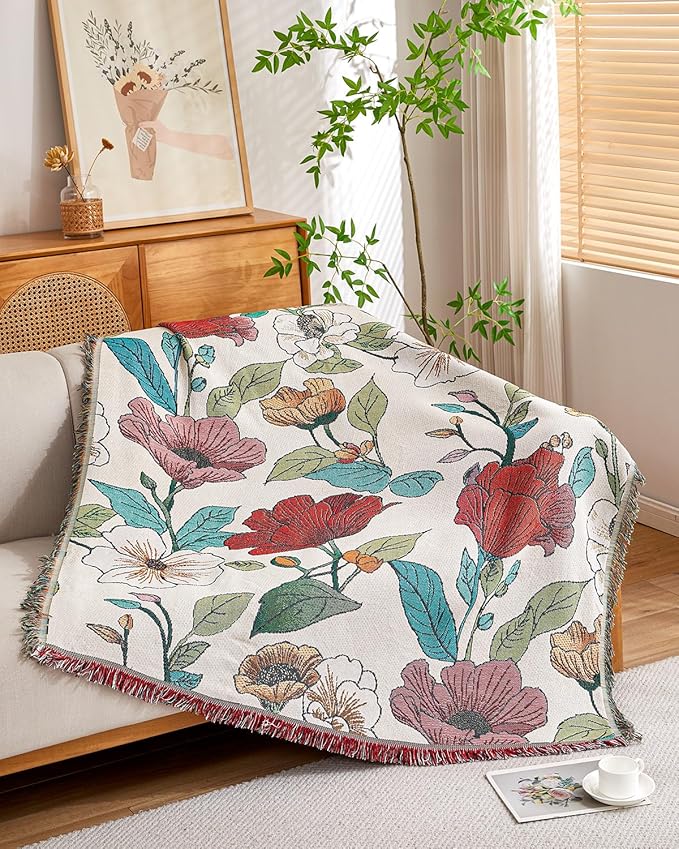 Erke Chair Recliner Cover Boho Throw Blanket Hippie Living Room Decor Wall Hanging Tapestry Outdoor Picnic Camping Rug Mattress Beach Towels Sofa Furniture Slipcover Bohemian 50”x70” The Floral