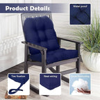 Indoor/Outdoor Wicker Chair Cushions Set of 2 Waterproof Rocking Chair Cushion Pad,2 Pieces 18.5in*18.5in Round Corner Patio Chair Cushion Red