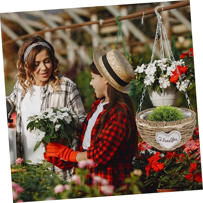 1pc Semicircle Woven Flowerpot Pendant for Decor Creative Hanging Basket for Plants Boho-Style Home Accent for Living Room Balcony and Courtyard