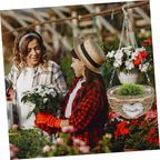 1pc Semicircle Woven Flowerpot Pendant for Decor Creative Hanging Basket for Plants Boho-Style Home Accent for Living Room Balcony and Courtyard