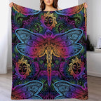 Mandala Boho Throw Blanket Colorful Dragonfly Sun Bohemian Blanket for Sofa Bed Couch Chair Or Dorm 50"x60"