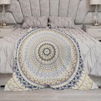 Mandala Throw Blanket Retro Eastern Backdrop Swirled Cosmic Lotus Yoga Boho Artwork Blanket for Sofa Bed Couch Chair Or Dorm 30"x40"