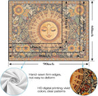 Spenlife Celestial Sun Tapestry, Boho Floral Tapestries for Bedroom, Aesthetic Wall Decor, Sunflower Tapestries (60" x 44")