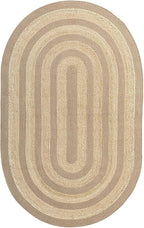 DEXI Jute Area Rug Natural Fiber 5x8 Oval, Woven Braided Durable Farmhouse Design Rugs for Living Room, Bedroom Dinning Room Office Outdoor Patio, Natural/Beige