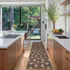 Lahome Modern Geometric Easy Jute Washable Runner Rug 2.5x8, Non Slip Carpet Runners for Hallway 8ft, Brown Neutral Semi-Circle Rug for Outdoor Deck Porch