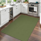 EARTHALL Woven Area Rug 3x5 Ft Washable Rugs for Entryway Braided Non Slip Rubber Backed Throw Rugs Door Mat Indoor Outdoor Entrance Cotton Carpet for Kitchen Foyer Front Door, Green