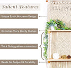 Macrame Wall Hanging Shelf (Tier 2, Natural White)