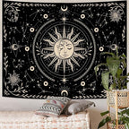 Spenlife Celestial Sun and Moon Tapestry Cosmic Tapestry for Bedroom Astral Tapestries Wall Hanging Bedroom Living Room Wall Art and Home Decor 70x90