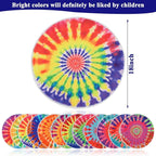 HiiARug Rainbow Carpet Circles for Classroom Sitting 12pcs Rainbow Crazy Carpet Circle Seats Colorful Children's Area Rug for Kids Playroom Daycare Preshool Room Decor 18"x18"