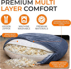 Cheer Collection Extra Large Floor Pillow, 32" Round Meditation Cushion, Oversized Yoga Pillow & Floor Cushions for Adults, Floor Pillows for Sitting, Meditation, and Seat Cushion - Navy Blue