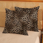 Brown Leopard Pillow Covers 18x18 Set of 2 Cheetah Throw Pillows Skin Animal Print Pillow Cases Cheetah Print Room Decorative Pillows Outdoor Farmhouse Soft Cotton Cushion Case for Couch Sofa