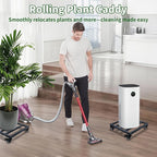 2 Pack 12 Inch Metal Plant Caddy with Wheels, Square Rolling Plant Stand Heavy Duty Indoor Outdoor Planter Dolly, Plant Pot Mover for Large Flower Pots and Planters, 380 Lbs