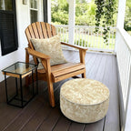 LVTXIII Inflatable Stool Ottoman Footrest with Handle, Decorative Fade-Resistant Foot Stool, Indoor or Outdoor Pouf for Home Garden and Camping Use, 21x21x9, Tropical Leaf Oat