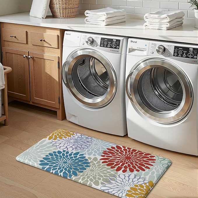 MAYHMYO Kitchen Mats for Floor - Kitchen Anti Fatigue Mat Set of 2 - Non Slip Cushioned Rugs for Standing