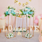 Gold Metal Cube Vase Stand for Wedding Centerpieces, 31.5in Tall, 10 Pcs