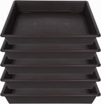 Square Plant Saucer 10 Inch 5 Pack, Plant Stand Flower Pot No Holes, Plant Trays for Pots Heavy Duty Plastic Plant Saucers for Indoors Outdoors Plant Lover Gardening Gifts