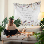 HUGANE Girls Nursery Tapestry, Wildflower Nursery Tapestry Wall Hanging, Positive Affirmations Floral Wall Blanket Backdrop Decor for Toddler Kids Girls Room Bedroom Dorm, 50x60 Inch