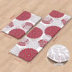 Anti Fatigue Kitchen Mats,17"x59"+17"x29" Non Slip Boho Dahlia Kitchen Rugs Sets of 2,Farmhouse Waterproof Kitchen Mat for Floor,Cushioned Standing Mat for Office,Laundry,Sink,Desk,Red
