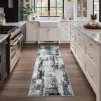 GENIMO Washable Rugs 2x5 Runner Rugs for Hallway Kitchen, Modern Lightweight Rug Ultra Soft Indoor Runner Rugs for Entryway, Low Pile Carpet with Non Slip Backing, Black White