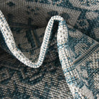 Rugs.com Outdoor Aztec Collection Rug – 6 Ft Runner Aqua Flatweave Rug Perfect for Hallways, Entryways