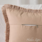 Kevin Textile 14x36 Inch Long Lumbar Pillow Cover 1 Pack Boho Fringe Decorative Rectangle Cushion Case with Tassels Neutral Cotton Woven Textured Farmhouse for Living Room Couch Sofa Bed, Khaki Brown