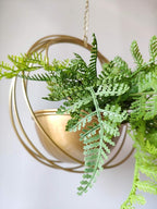 RISEON Boho Gold Metal Plant Hanger,Metal Geometric Hanging Planter, Modern Planter, Mid Century Air Plant Holder Stand, Minimalist Planter for Indoor Outdoor Home Wedding Decor (Gold)