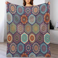 Vintage Boho Floral Throw Blanket Bohemian Flower Patterned Blanket for Sofa Bed Couch Chair Or Dorm 30"x40"