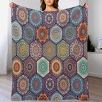 Vintage Boho Floral Throw Blanket Bohemian Flower Patterned Blanket for Sofa Bed Couch Chair Or Dorm 30"x40"