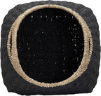 Household Essentials Handled Basket, Two Tone Seagrass and Paper Rope