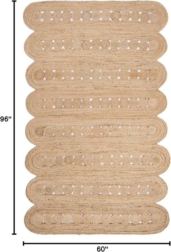 SAFAVIEH Natural Fiber Collection Area Rug - 5' x 8', Natural, Handmade Farmhouse Rustic Country, Ideal for High Traffic Areas in Living Room, Bedroom (NF365B)