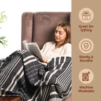 Folkulture Throw Blanket for Couch 50" x 60" |100% Recycled Cotton Couch Chritmas Throw Blanket for Chair, Boho Throws Blankets for Bed,Sofa, Lightweight| Guest Room Must Haves Blanket | Steel Gray