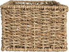 Household Essentials Handwoven Seagrass Rectangular Storage Basket, Natural